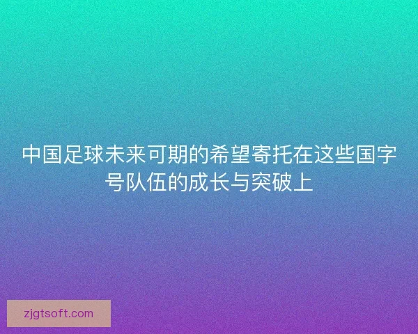 中国足球未来可期的希望寄托在这些国字号队伍的成长与突破上